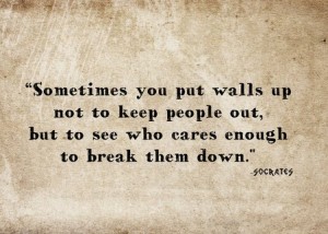 Sometimes You Put Walls Up Not To Keep People Out, But To See ...