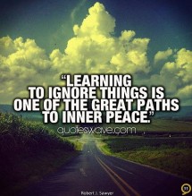 Learning To Ignore Things Is One Of The Great Paths To Inner Peace 