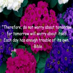 Therefore, do not worry about tomorrow, for tomorrow will worry about ...