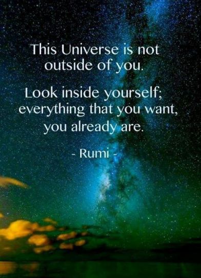 The Universe is not outside of you. Look inside yourself; everything